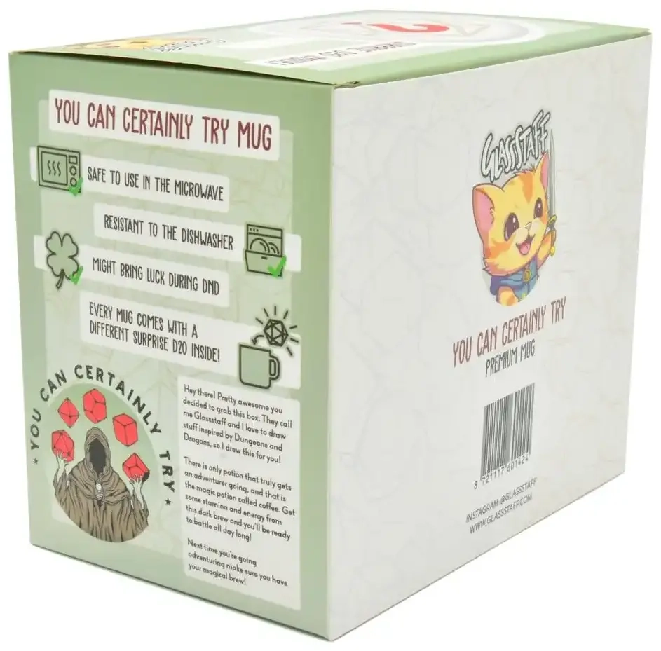 Glassstaff Geschenkbox Tasse & Würfel D20 You can certainly try