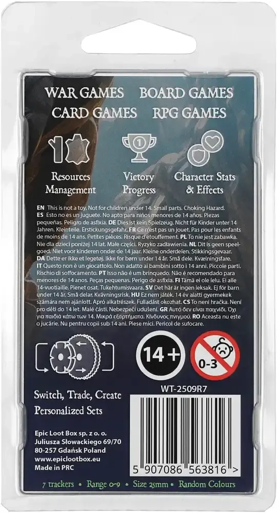 Hit Point Tracker Assortment 0-9 25mm (7)