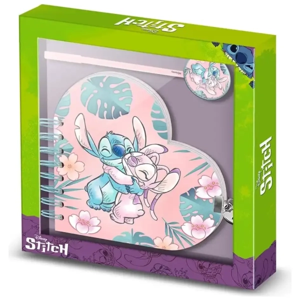 Lilo & Stitch Heart Diary & Pen Geschenk-Set Hug Pink