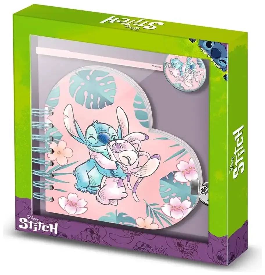 Lilo & Stitch Heart Diary & Pen Geschenk-Set Hug Pink