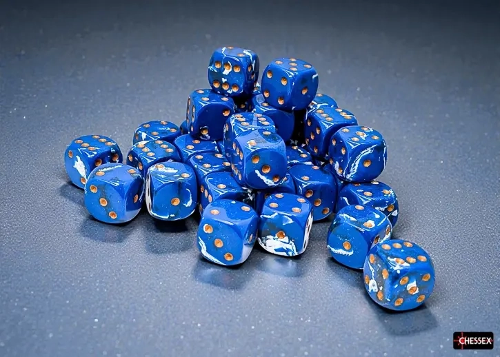 Brush Dice Set D6 Wavebreak 12mm (36)