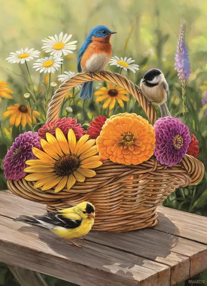 Duftende Sommerblumen im Körbchen