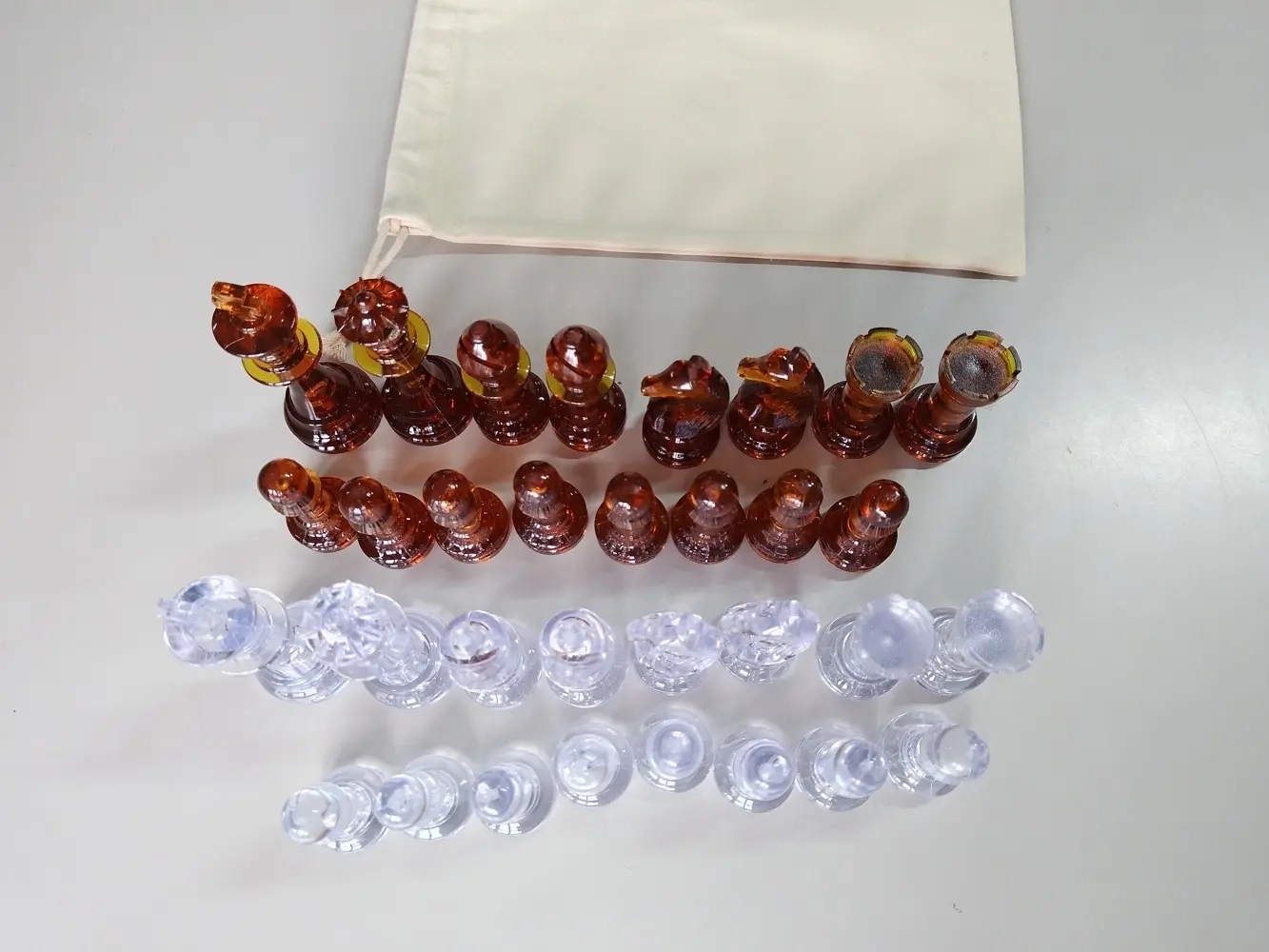 Schachfiguren Bernstein Design - 95mm (B-Qualität / Auslaufmodell)