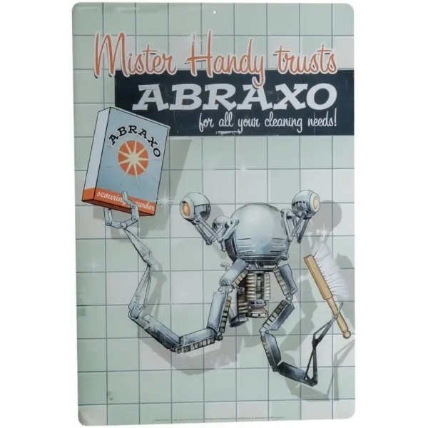 Fallout Me­tall­schild Mr. Handy