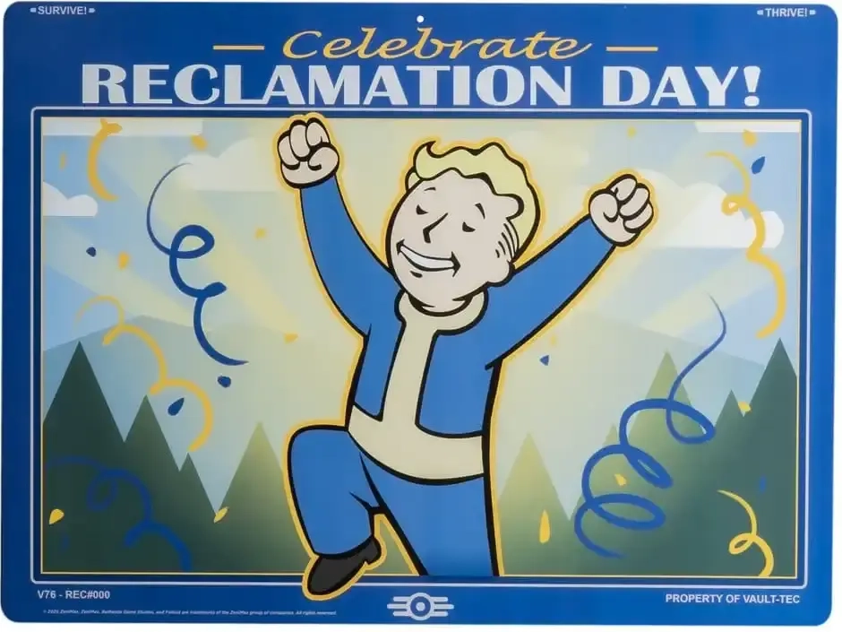 Fallout Me­tall­schild Reclamation Day