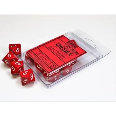 Opaque Polyhedral Ten d10 Red/white