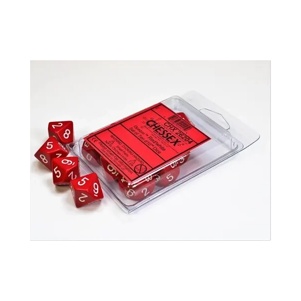 Opaque Polyhedral Ten d10 Red/white