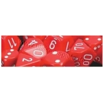 Opaque Polyhedral Ten d10 Red/white