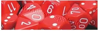 Opaque Polyhedral Ten d10 Red/white