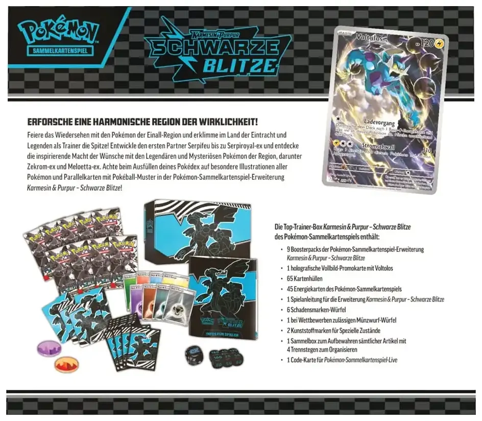 Pokémon - Karmesin & Purpur - Schwarze Blitze Top-Trainerbox - DE
