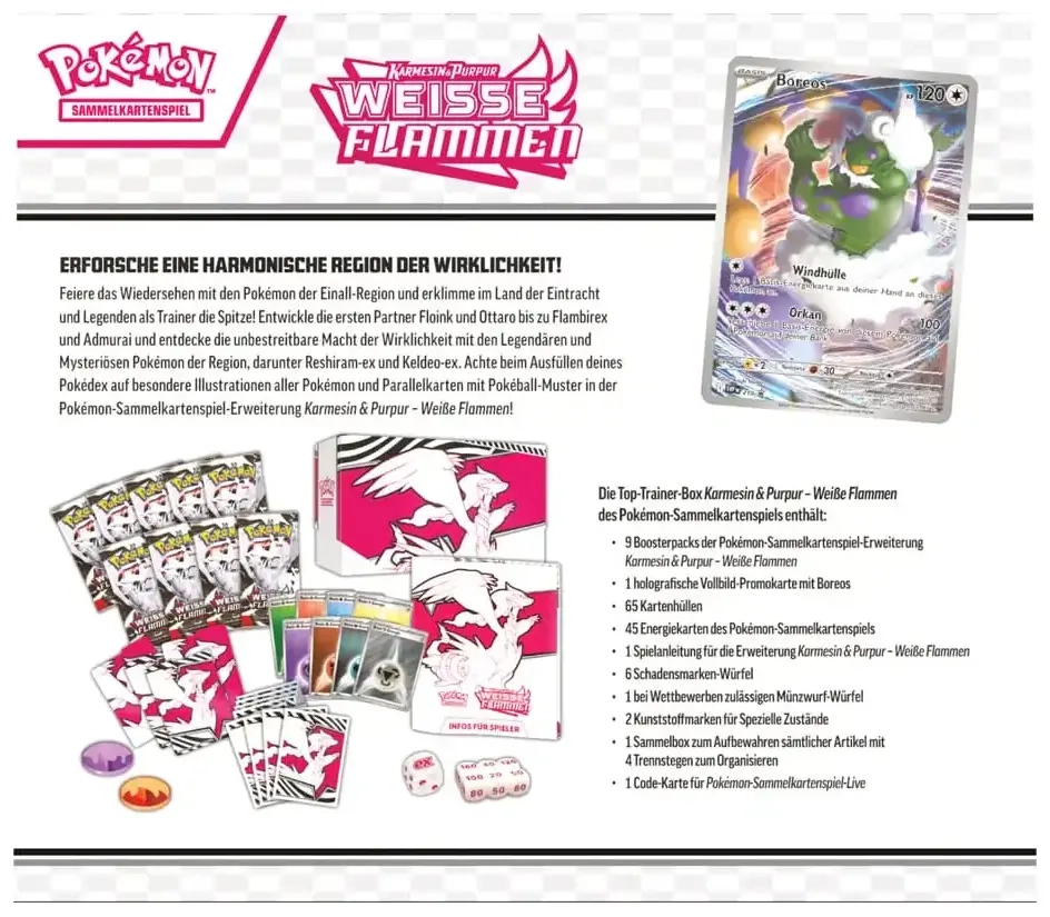 Pokémon - Karmesin & Purpur - Weisse Flammen Top-Trainerbox - DE
