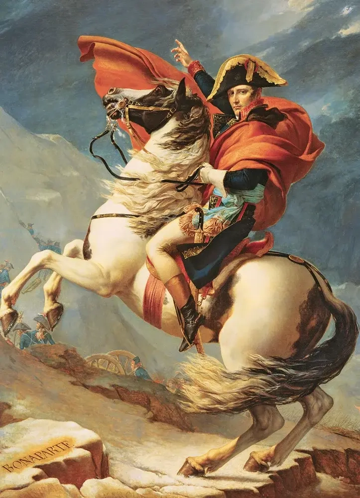 Napoleon Bonaparte beim Überschreiten der Alpen