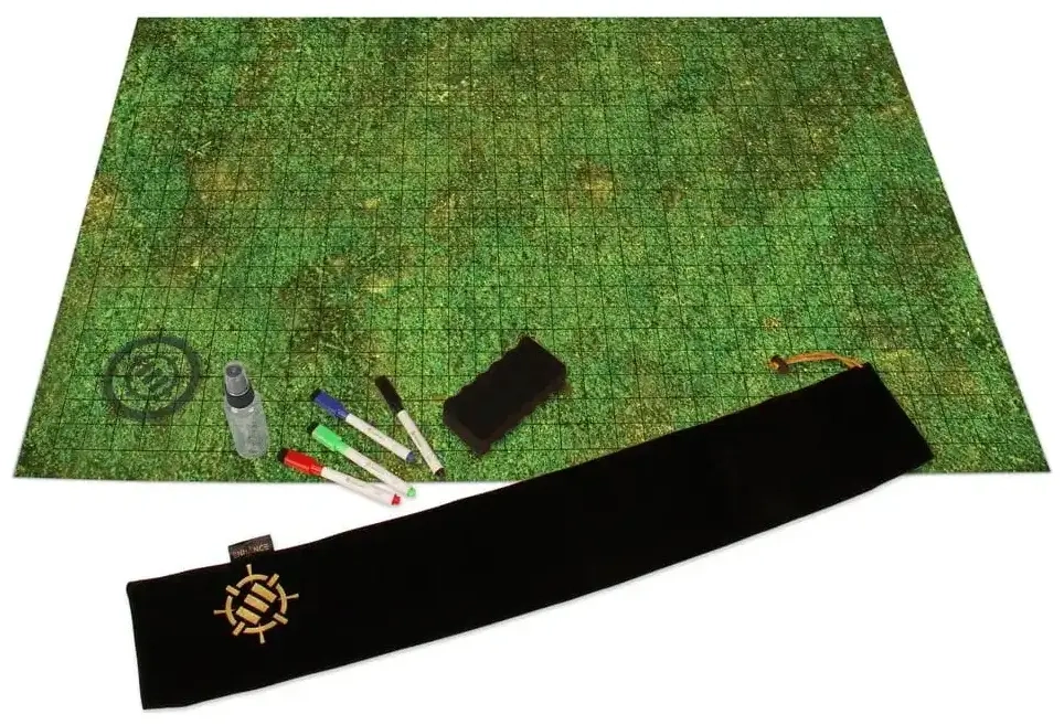 ENHANCE RPG Grid Mat - Tabletop DnD Map (24x36 inch) - (Grass)