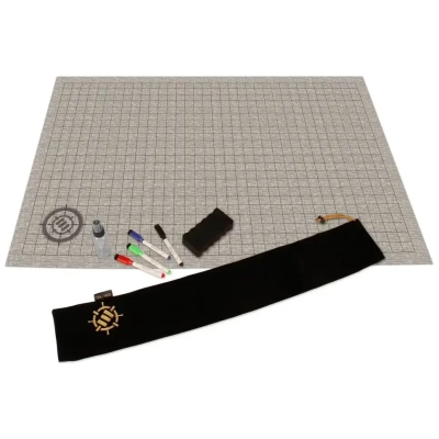 ENHANCE RPG Grid Mat - Tabletop DnD Map (24x36 inch) - (Stone)