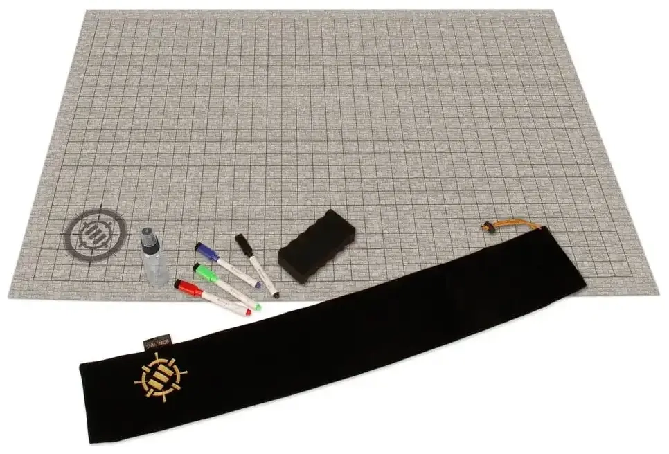ENHANCE RPG Grid Mat - Tabletop DnD Map (24x36 inch) - (Stone)