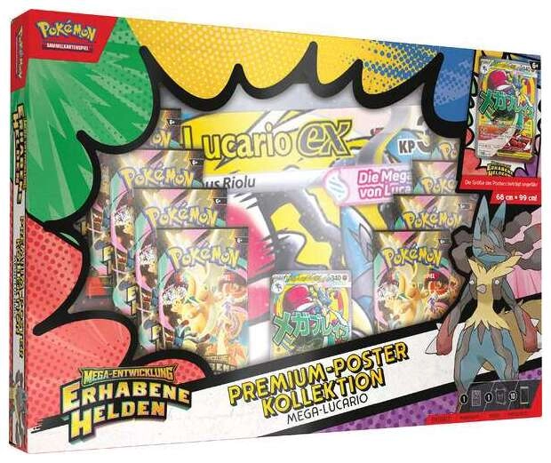 Pokémon ME02.5 - Erhabene Helden - Premium-Poster Kollektion Set: Mega-Lucario - DE