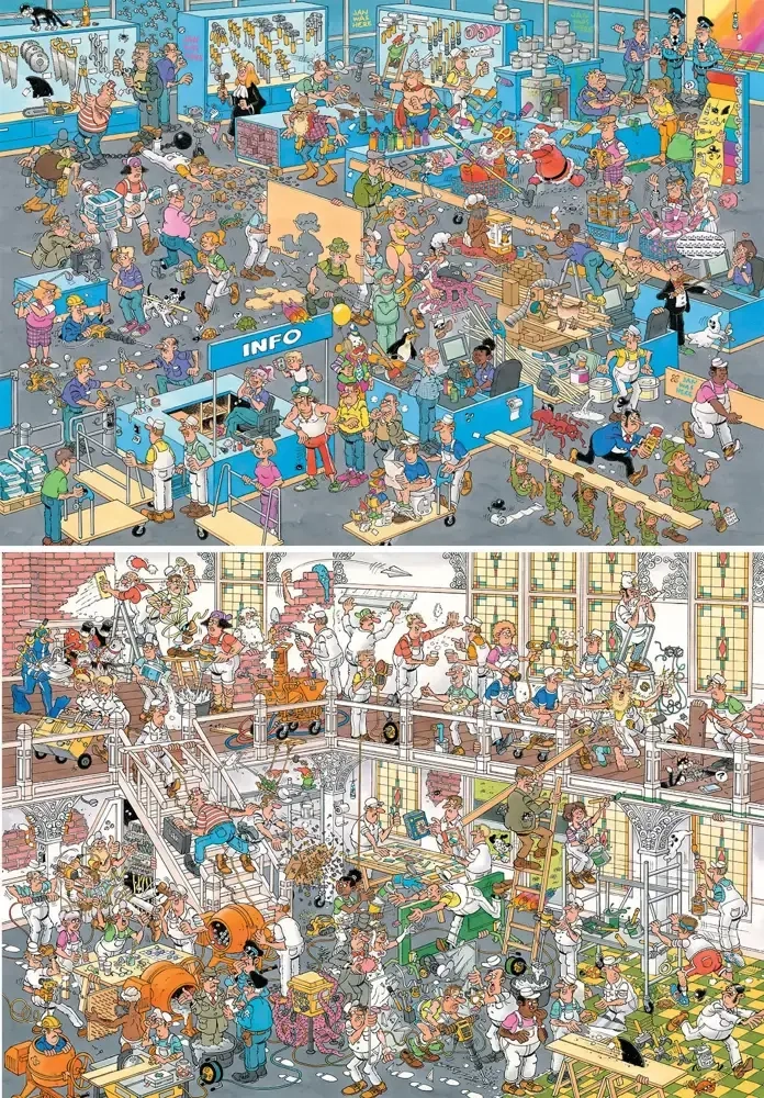 Der Baumarkt & Das Renovierungsprojekt - Jan van Haasteren - 2x 1000 Teile