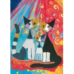 Glückliche Katzenfamilie - Rosina Wachtmeister