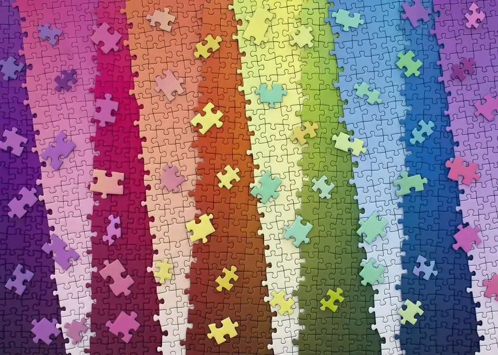 Kunterbunte Puzzleteile