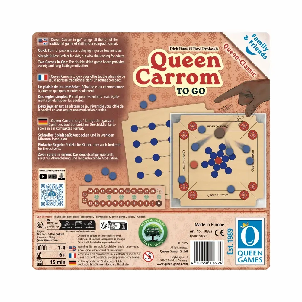 Queen Carrom To Go Compact Edition - EN