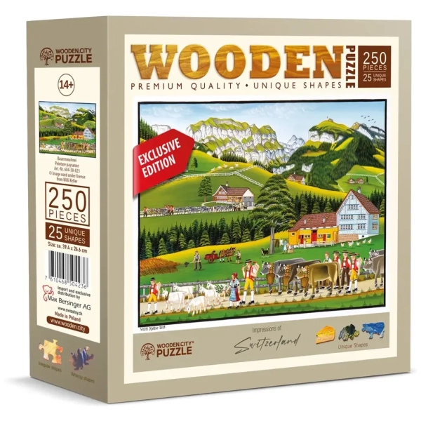 Holzpuzzle - CH Bauernmalerei