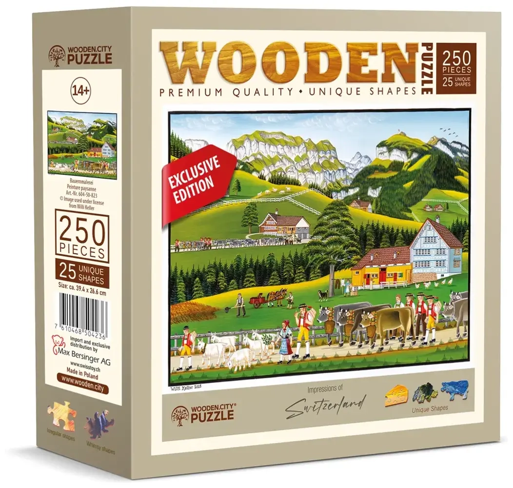 Holzpuzzle - CH Bauernmalerei