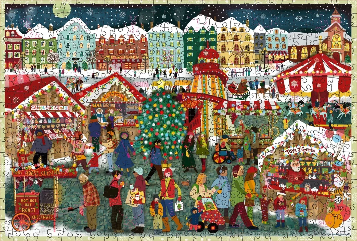 Holzpuzzle - Weihnachtsmarkt