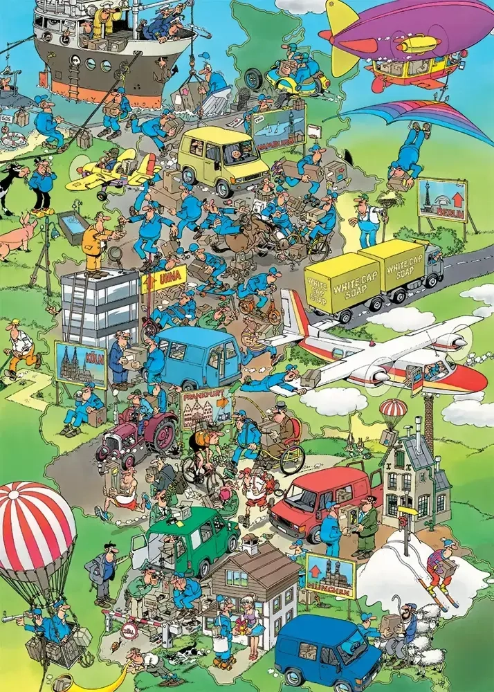 Paket-Panik - Oldtimers - Jan van Haasteren