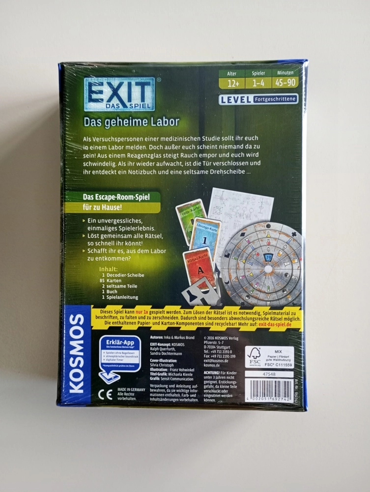 EXIT - Das Spiel - Das geheime Labor (Delle im Cover)