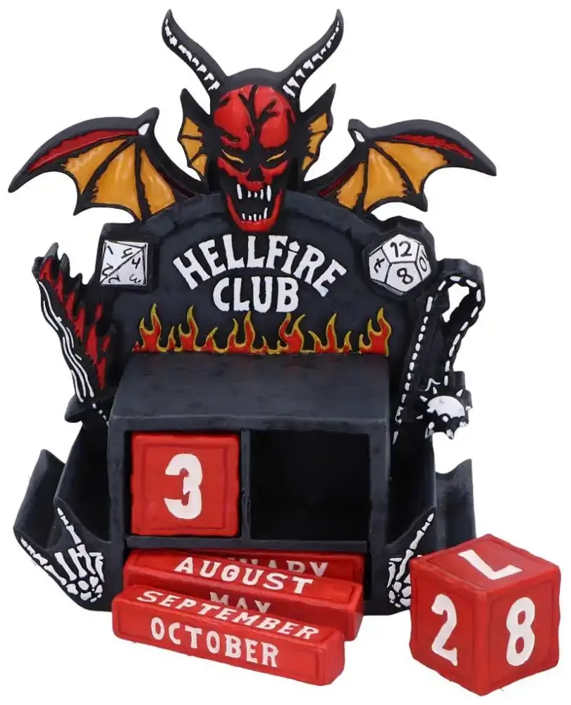 Stranger Things Ewiger Kalender Hellfire Club 15 cm