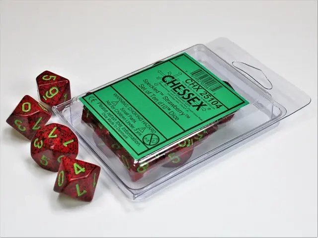 Speckled Polyhedral Ten d10 Set - Strawberry