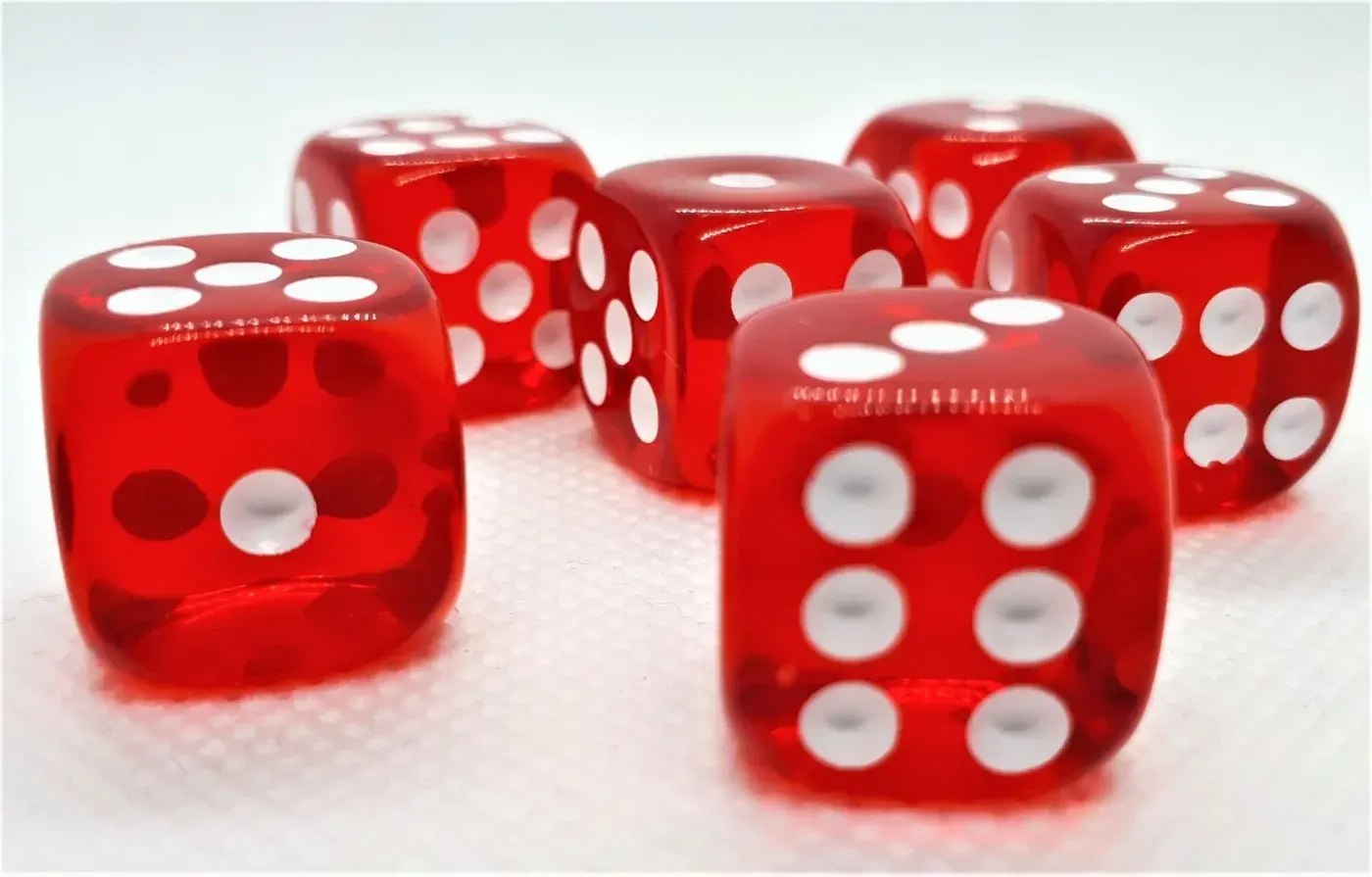 16mm Würfel D6 Transparent: Red (12)