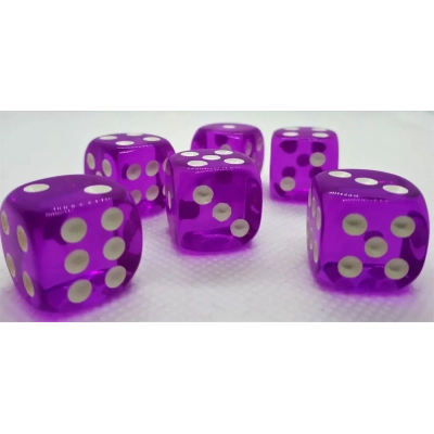 16mm Würfel D6 Transparent: Purple (12)