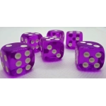 16mm Würfel D6 Transparent: Purple (12)