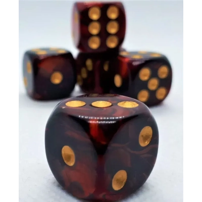 16mm Würfel D6 Two Toned: Red/Black (12)