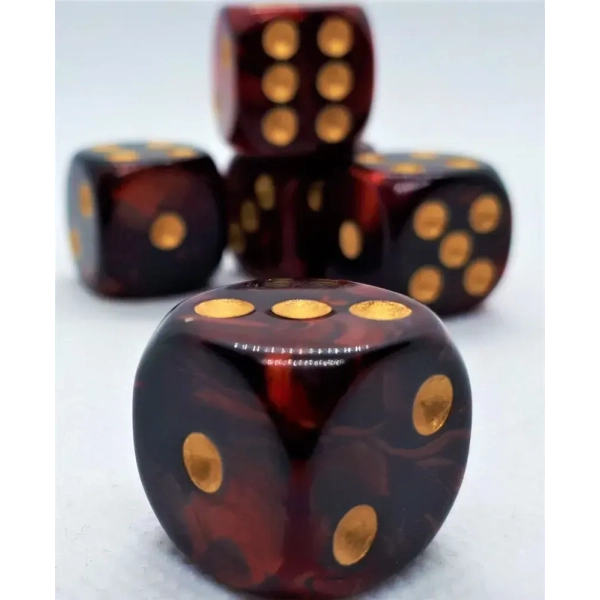 16mm Würfel D6 Two Toned: Red/Black (12)