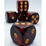 16mm Würfel D6 Two Toned: Red/Black (12)