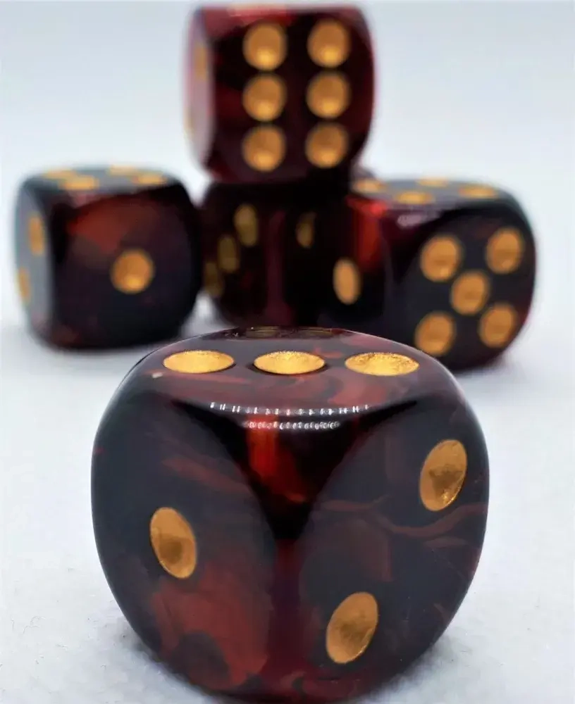 16mm Würfel D6 Two Toned: Red/Black (12)