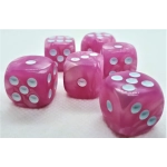 16mm Würfel D6 Pearl: Pink/White (12)