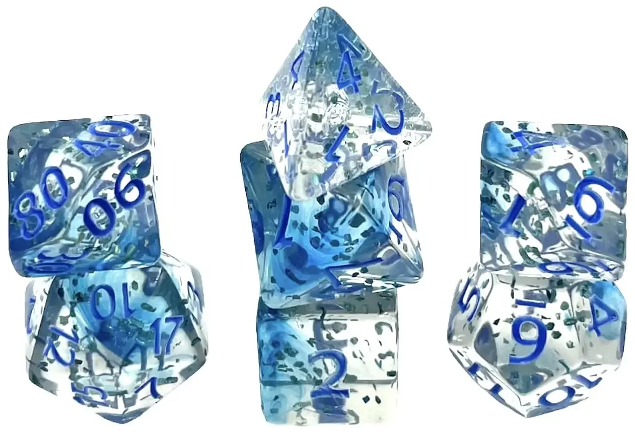Würfelset Confetti: Blue Sulfer (7)