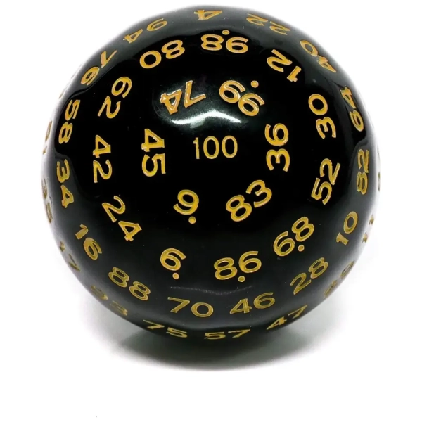 Würfel D100 Black/Yellow