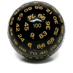 Würfel D100 Black/Yellow