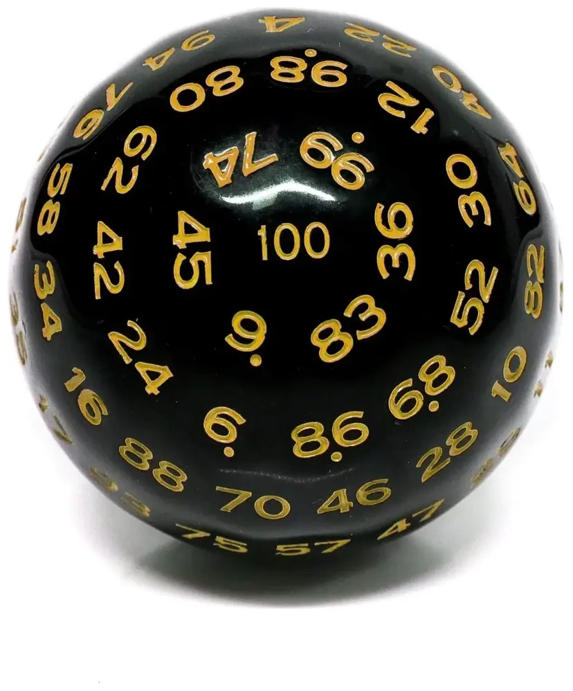 Würfel D100 Black/Yellow