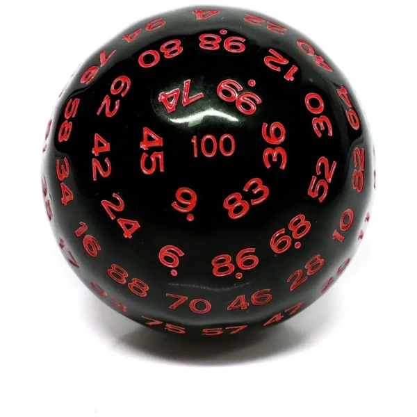 Würfel D100 Black/Red