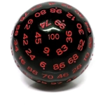 Würfel D100 Black/Red