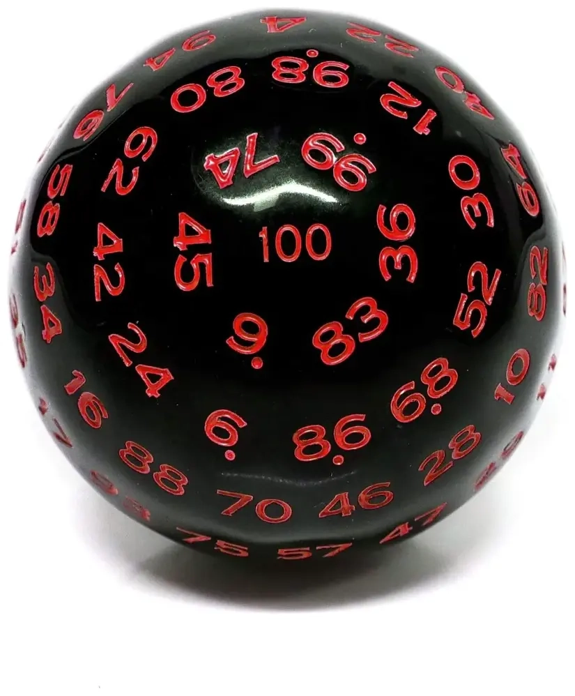 Würfel D100 Black/Red