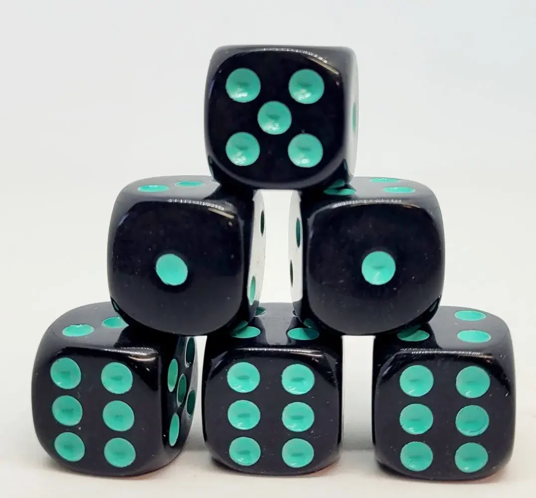 Würfelset D6: Opaque/Neon Blue (12)