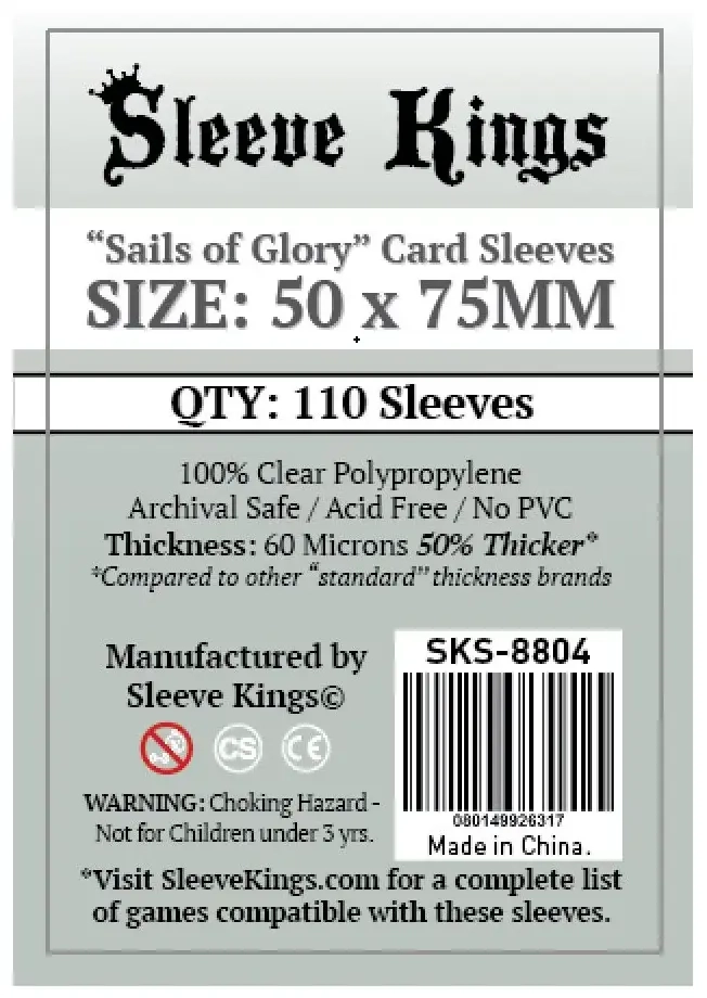 Sleeve Kings "Sails of Glory* Card Sleeves (50x75mm) - 110 Pack, 60 Microns