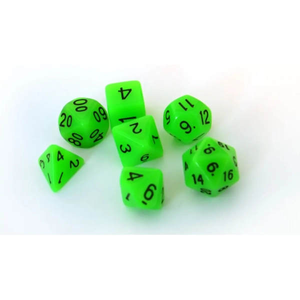 Würfelset Glowing: Green (7)