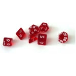 Würfelset Transparent: Red (7)